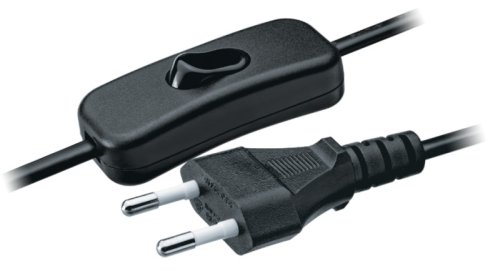 Шнур с электрической вилкой и проходным выключателем Navigator (ШВВП 2х0.75) 1.7м черный картинка 